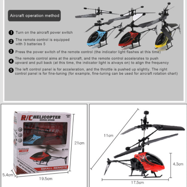 Remote Control Helicopter – Mini Indoor Flying RC Toy with 2-Channel Control for Kids  ITEM# MG - HELI100 - Image 2