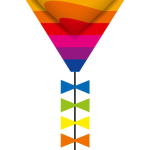 HQ-EDDY RAINBOW HEART 50CM 20"