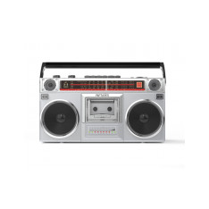 RIPTUNES Radio Cassette Stereo Boombox With Bluetooth Audio - Silver  ITEM # ZR-RACR-510BTS