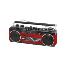 RIPTUNES Retro AM/FM/SW Radio + Cassette Boombox with Bluetooth