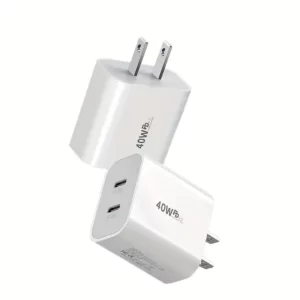 Dual Type C  port Wall Adapter -  Super Fast Charger  For Android  and newer iPhones  ITEM # MG- DUALCWALLADAPTER