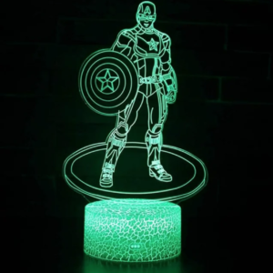 Captain America lamp, Shield lamp, 3D lamp, LED night light, Color-changing lamp, Marvel deco