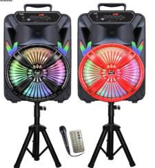 Tower of Sound: 12'' Rechargeable Bluetooth Speaker with Mic and Stand - ITEM # TT-BLA-12
