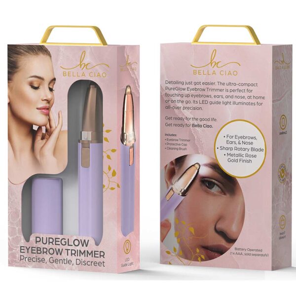 BELLA CIAO Eyebrow Trimmer with Led Light, Purple ITEM # FS- BEL-BLS201PR - Image 2