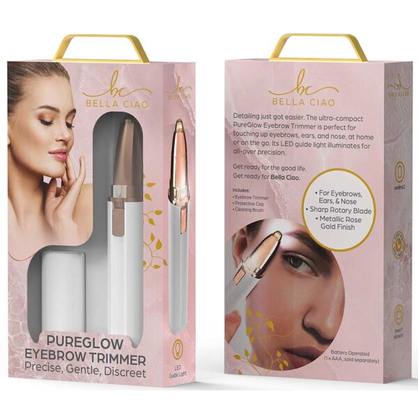 BELLA CIAO Eyebrow Trimmer with Led Light, White ITEM # FS-BEL-BLS201WH - Image 2