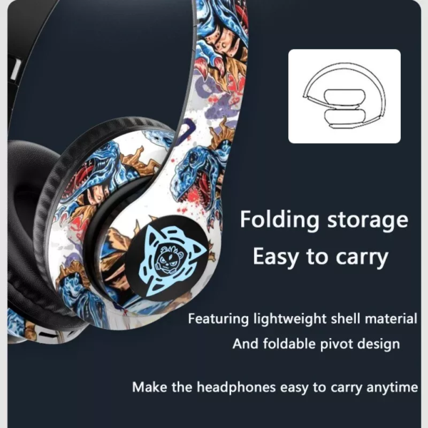 Pure Bass Wireless Bluetooth P35 Headphones: Hip Graffiti Style in Abstract Design! ITEM # MG-P35GHP - Image 3