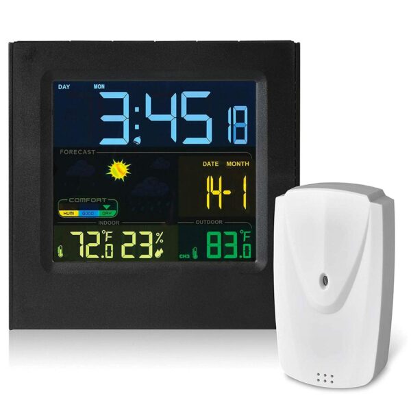Wireless Weather Station Alarm Clock with Full-Color Display Item # ZR-RCARCWS30A