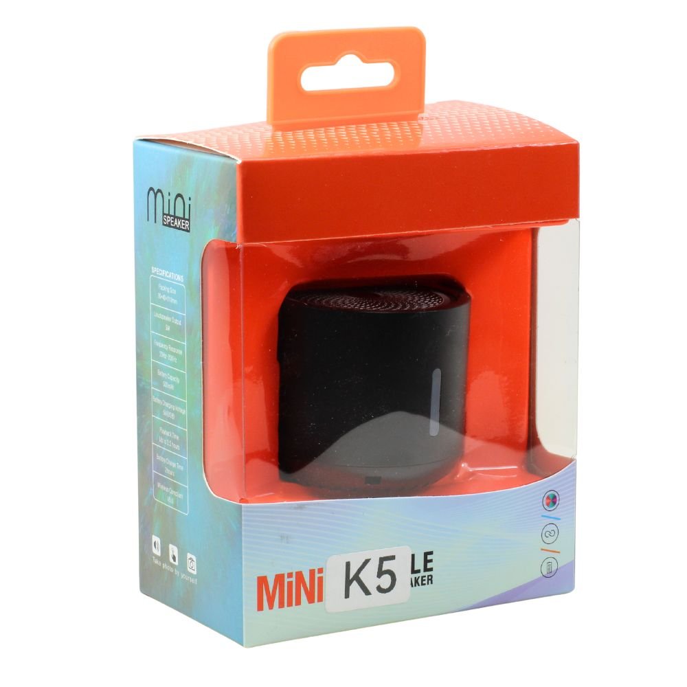 Aluminum Mini Cylinder Bluetooth Speaker - High-Volume, Heavy Bass, Portable Design K5 for Universal Cell Phone And Bluetooth Device (Black) ITEM # KI-K5BK - Image 2