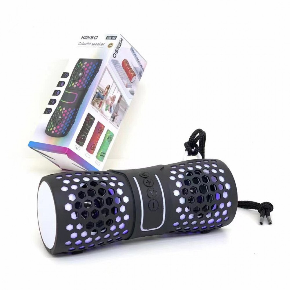 Wireless Bluetooth Speaker: 360 Sound Stereo Soundbar, TF/AUX/USB/FM, LED KMS-193 for Universal Cell Phone And Bluetooth Device (Black) ITEM # KI- MS193BLK