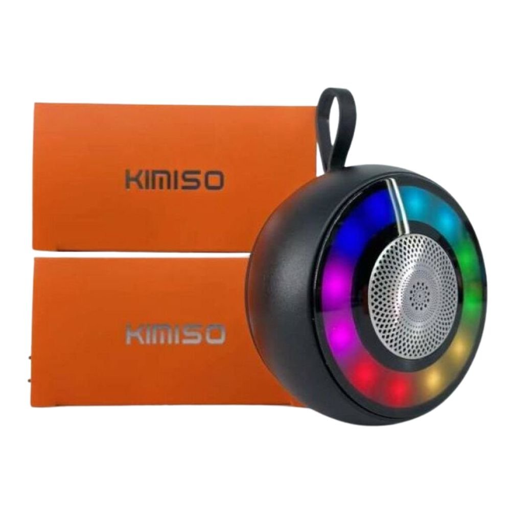 Latest TWS Bass Speaker: Compact Design with Vibrant Coloured Lights KMS200 for Universal Cell Phone And Bluetooth Device (Black) ITEM # KI -KMS200BLK