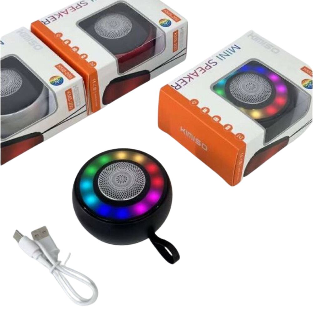 Latest TWS Bass Speaker: Compact Design with Vibrant Coloured Lights KMS200 for Universal Cell Phone And Bluetooth Device (Black) ITEM # KI -KMS200BLK - Image 2