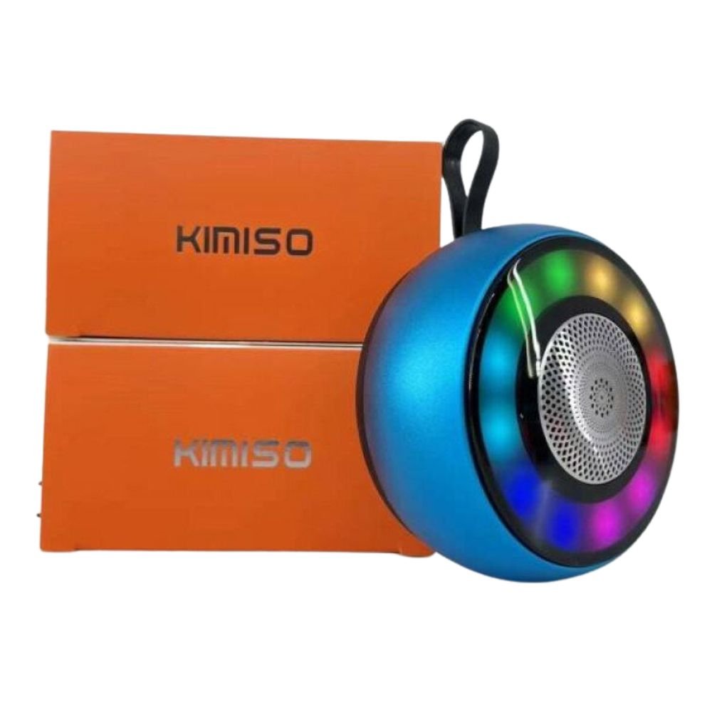 Latest TWS Bass Speaker: Compact Design with Vibrant Coloured Lights KMS200 for Universal Cell Phone And Bluetooth Device (Navy Blue) ITEM # KI- KMS200BLU