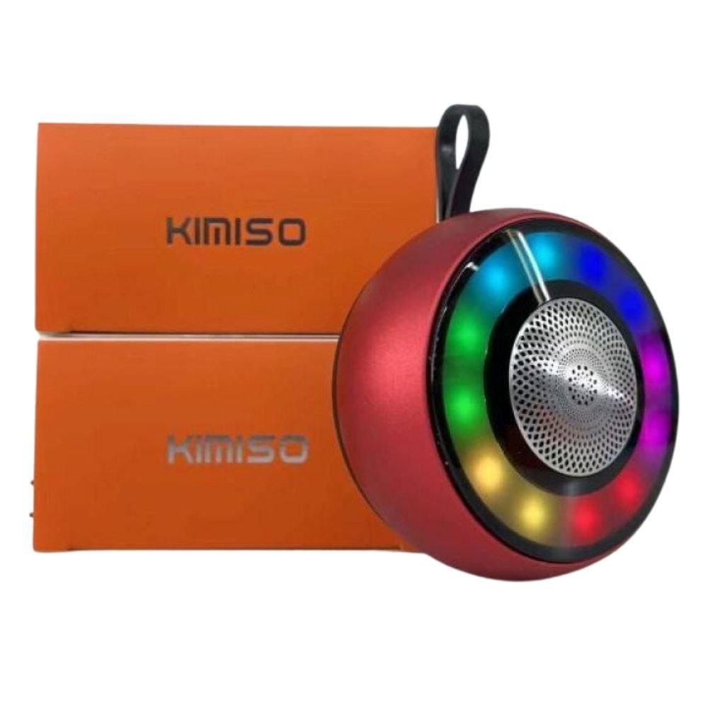 Latest TWS Bass Speaker: Compact Design with Vibrant Coloured Lights KMS200 for Universal Cell Phone And Bluetooth Device (Red) ITEM # KI- KMS200RED