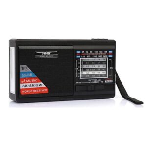 Multifunctional Bluetooth Speaker with AM/FM Radio, Solar Charging, and Built-in Flashlight NS2040 for Universal Cell Phone And Bluetooth Device (Black) ITEM # KK- NS2040BK