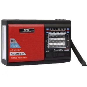 Multifunctional Bluetooth Speaker with AM/FM Radio, Solar Charging, and Built-in Flashlight NS2040 for Universal Cell Phone And Bluetooth Device (Red) ITEM # KK- NS2040RD