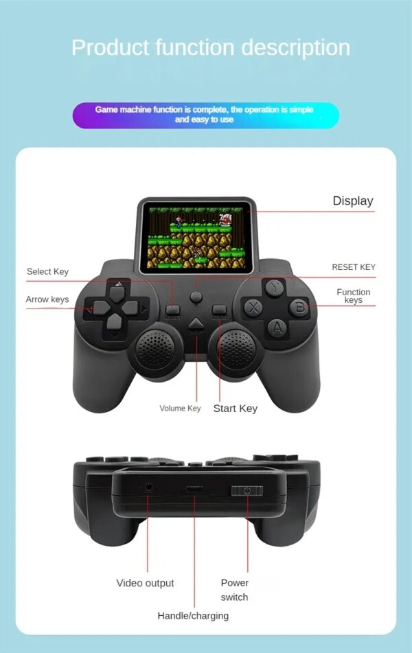 S10 Mini Video Game Console – 520 Games, Dual Controllers, AV Output               ITEM# MG- S10GAMEBLK - Image 16