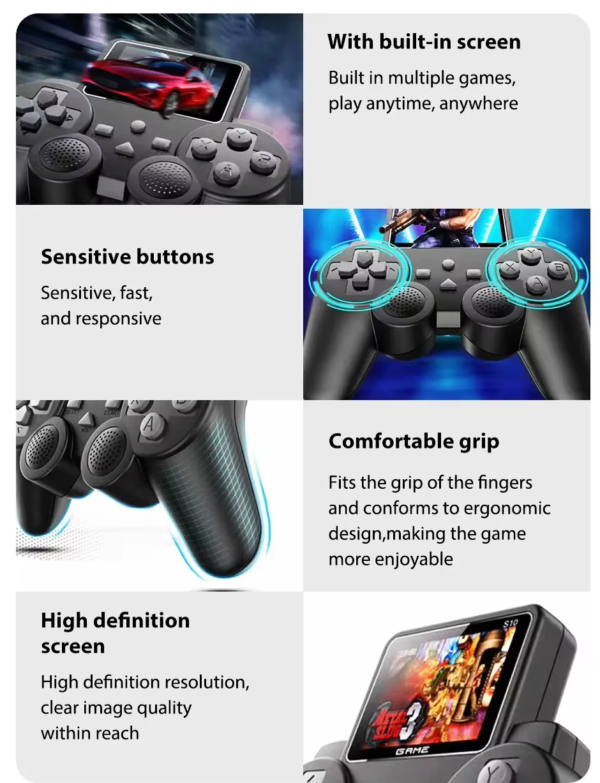 S10 Mini Video Game Console – 520 Games, Dual Controllers, AV Output               ITEM# MG- S10GAMEBLK - Image 14
