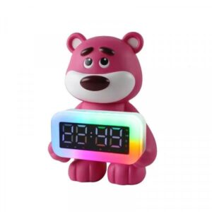 Cute Pink Bear Portable Bluetooth Speaker with RGB LED and Clock Design CH-M51 for Universal Cell Phone And Bluetooth Device (Hot Pink)   ITEM# KK- CHM51