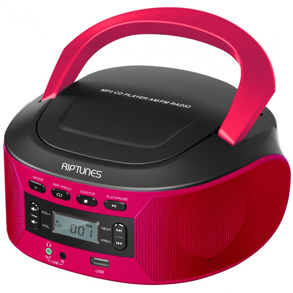 Riptunes CD MP3 Boombox AM FM Radio with Bluetooth AC/DC Powered ITEM # ZR - RIPCDB233BTP