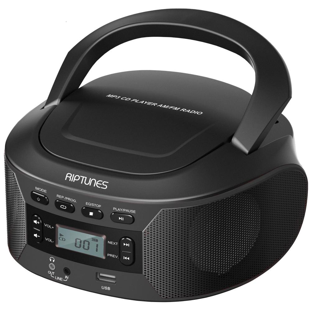 Riptunes CD MP3 Boombox AM FM Radio with Bluetooth AC/DC Powered ITEM # ZR - RIPCDB233BTP - Image 2