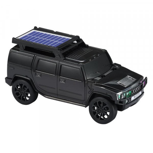 SUV-Inspired Bluetooth Speaker with Solar Charging, LED, FM Radio & Moving Wheels ITEM # KK- WS696-J - Image 2