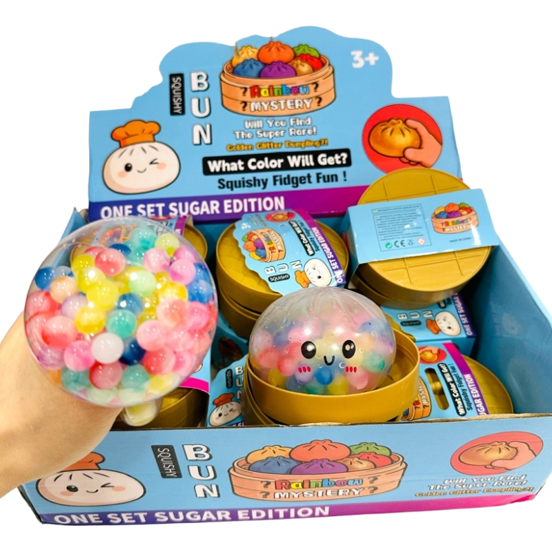 Big Dumpling Squishy Bun with Colorful Beads ITEM # HH-SQD0167