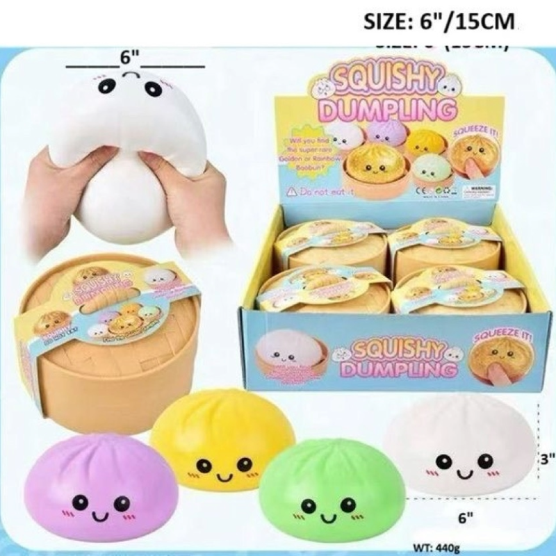 6" Jumbo Solid Color Dumpling Flour Squishy Bun 15cm (No Display Box) ITEM # HH-TB200