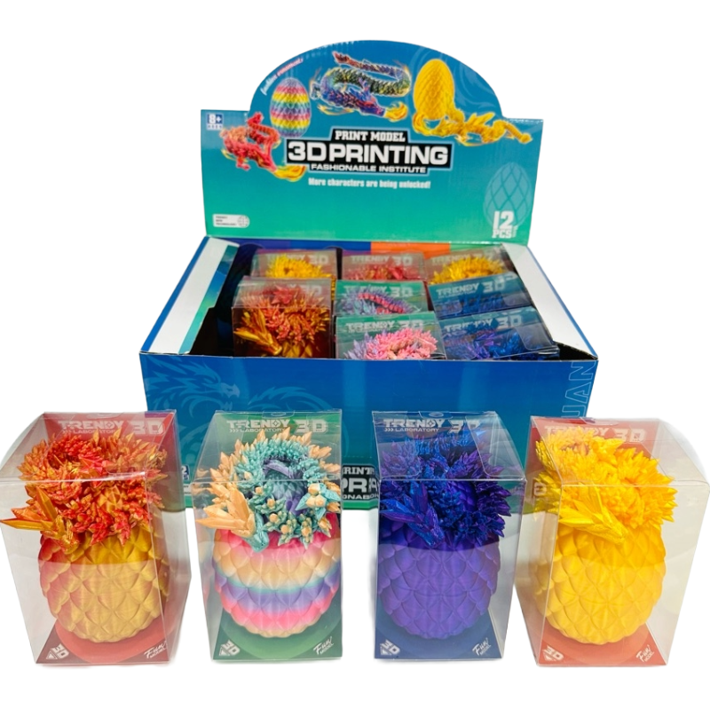3D Dragon with Egg in Display Box Asst Colors 11" Dragon, 4" Egg ITEM # HH-XD082
