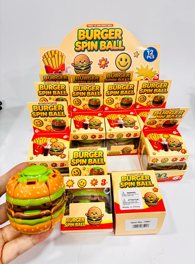 Hamburger Fidget Spinning Ball ITEM # HH- TL1001 HOT NEW ITEM