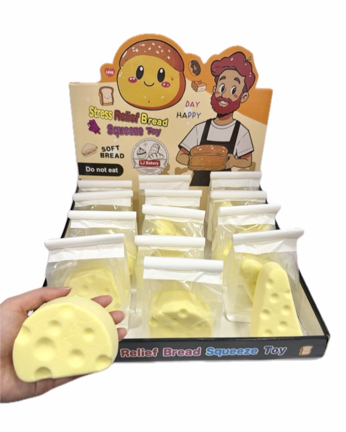 2pc Assorted Soft Imitation Cheese Squishy ITEM # HH-MT043