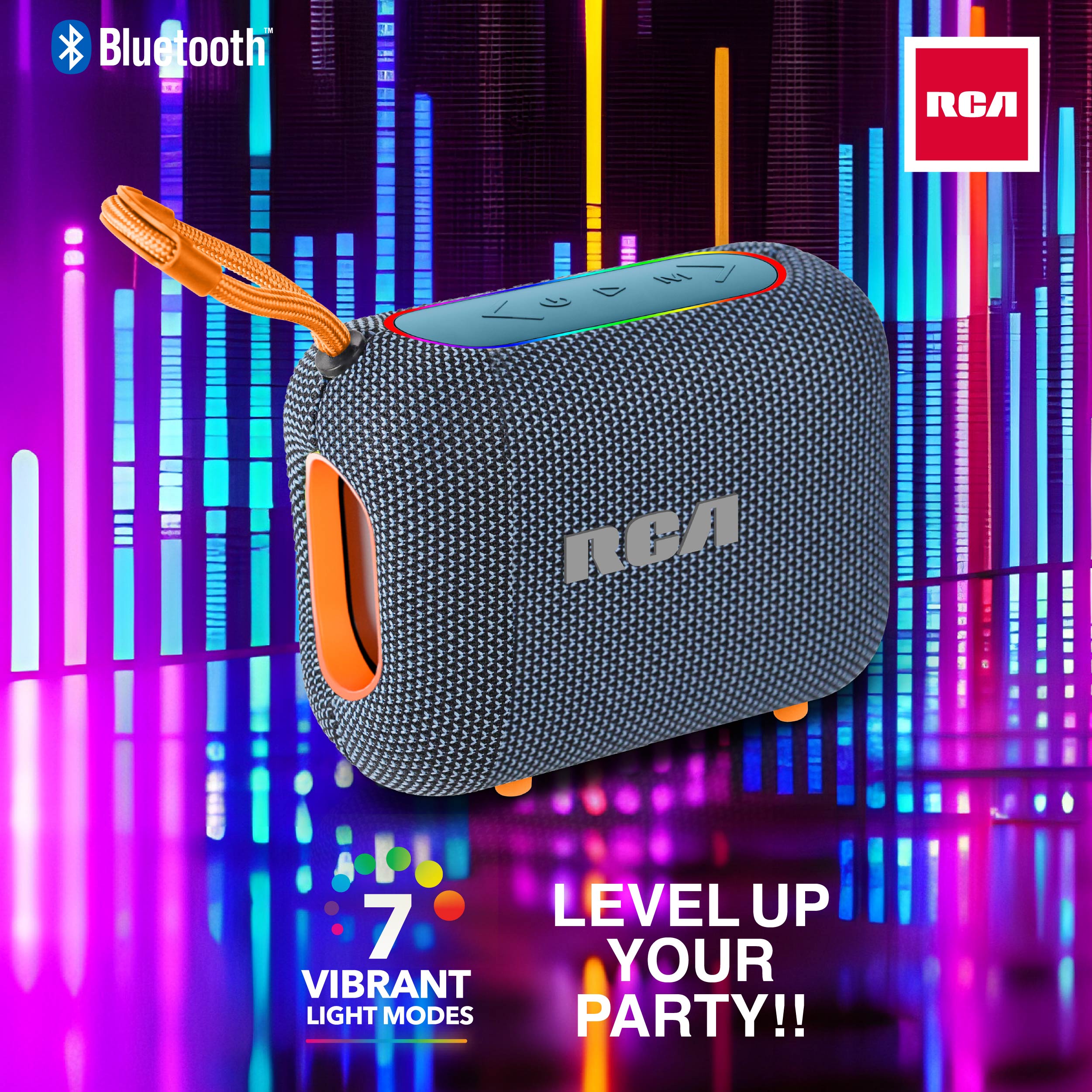 RCA BEAT-33 Portable Bluetooth Speaker with RGB Lights ITEM # TT- BEAT-33 - Image 8