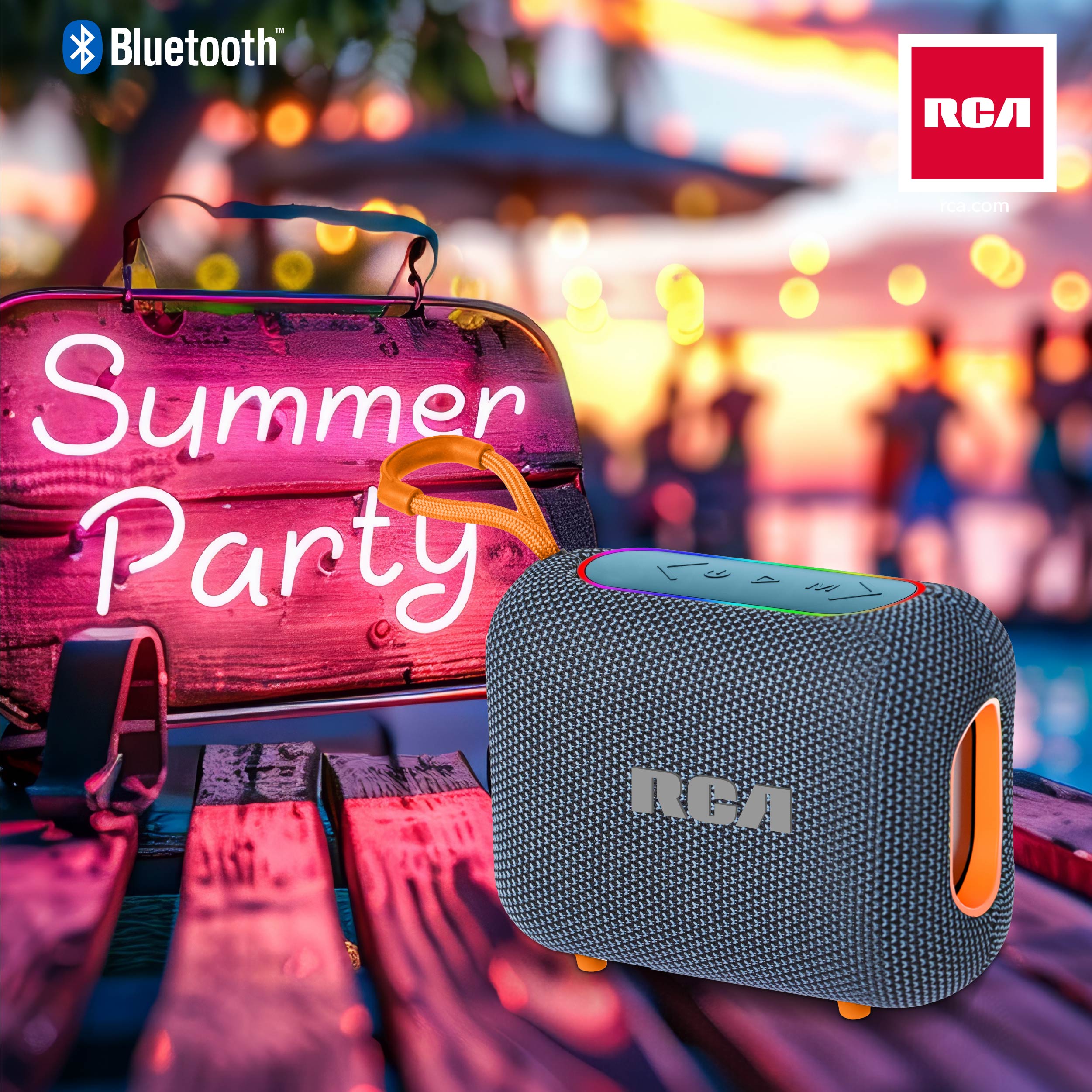 RCA BEAT-33 Portable Bluetooth Speaker with RGB Lights ITEM # TT- BEAT-33 - Image 9