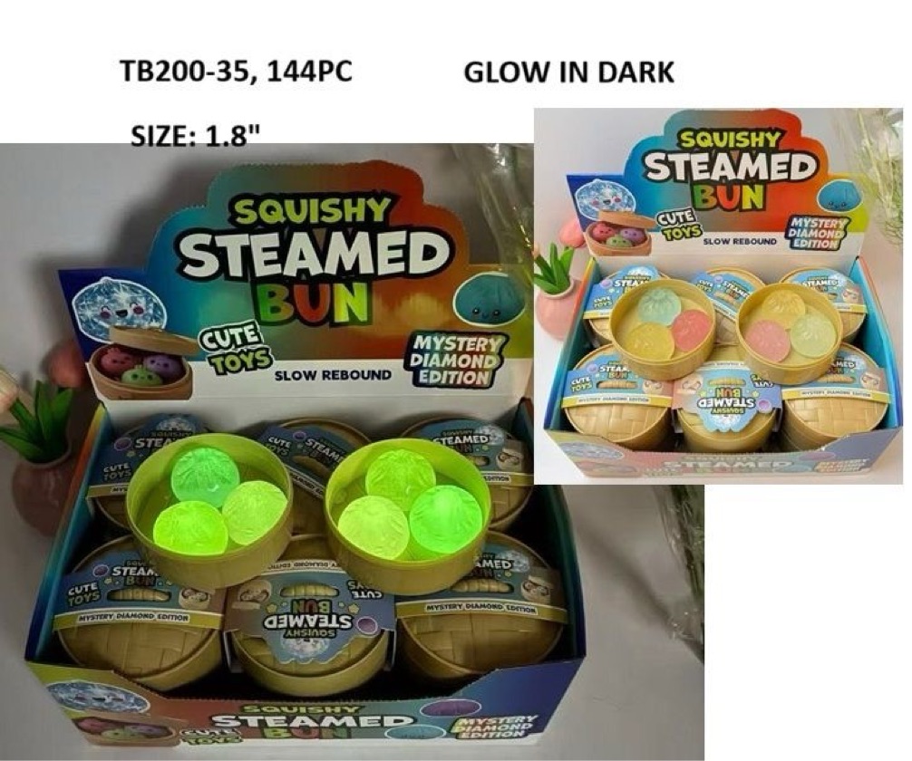 **2" 3-Piece Glow-in-the-Dark Mini Dumpling Squishes